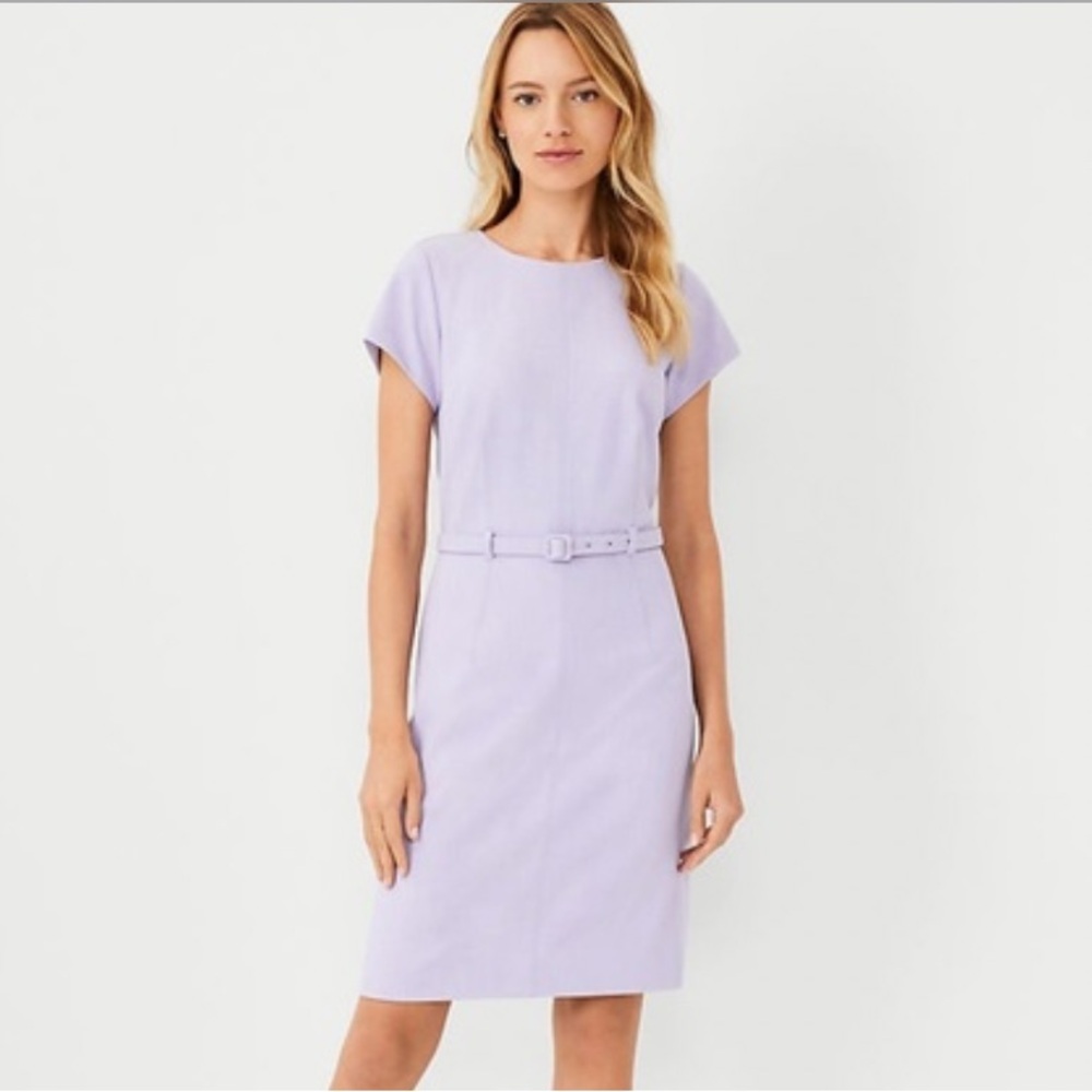 Ann Taylor Light Purple Dress with Belt